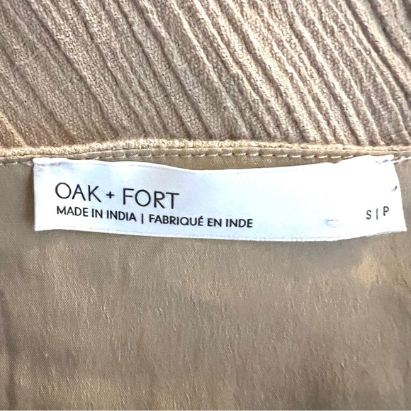 Oak + Fort Tan Cropped Sweetheart Blouse Size Small EUC - Picture 6 of 7